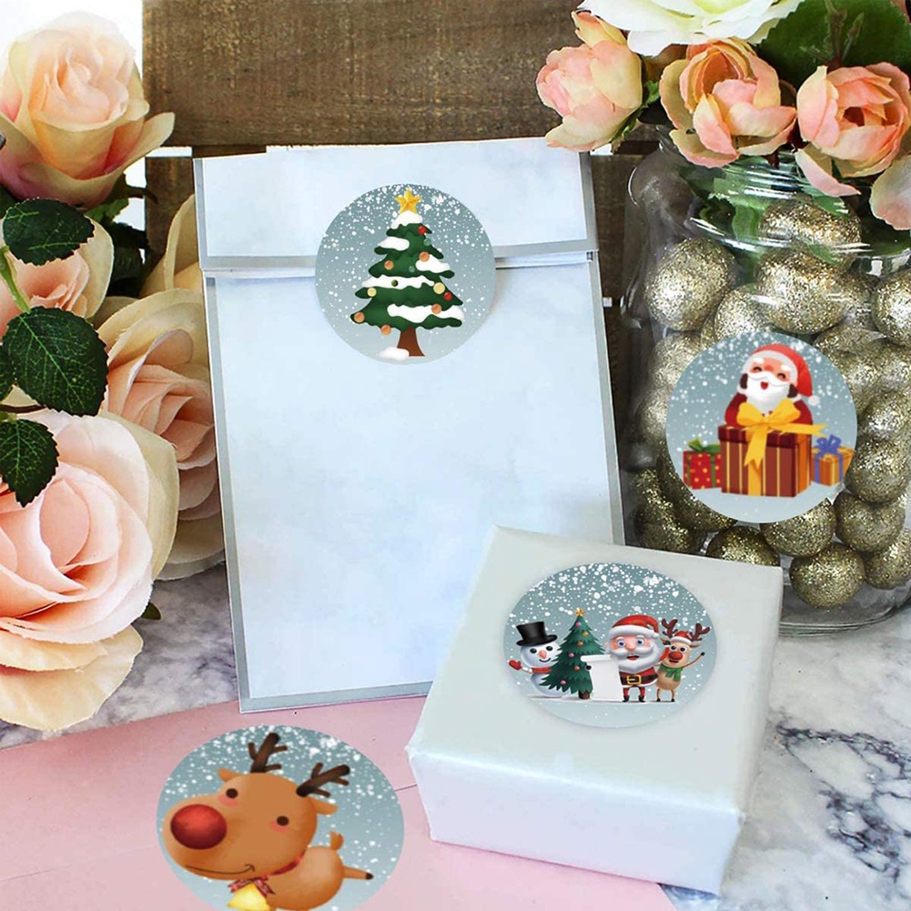 Stiker Label Desain Natal Untuk Dekorasi Pesta