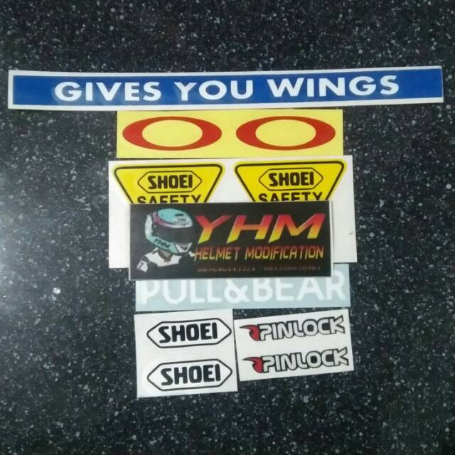 Sticker Set visor Arai Agv Kyt Shoei Ink Zeus Kbc Nolan RSV Dll