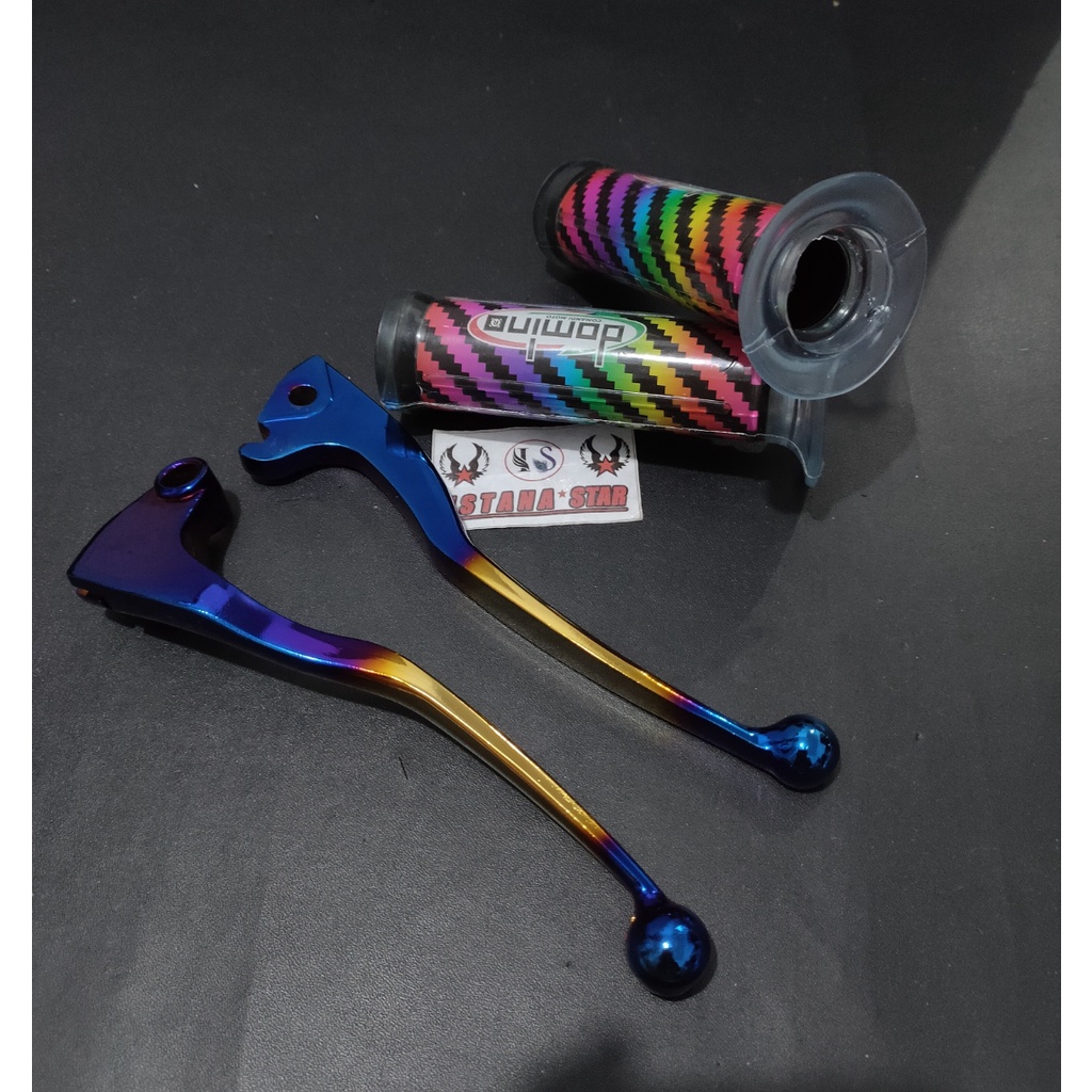 Handle Rem Twotone Vixion Handle 2tone vixion plus grip carbon pelangi