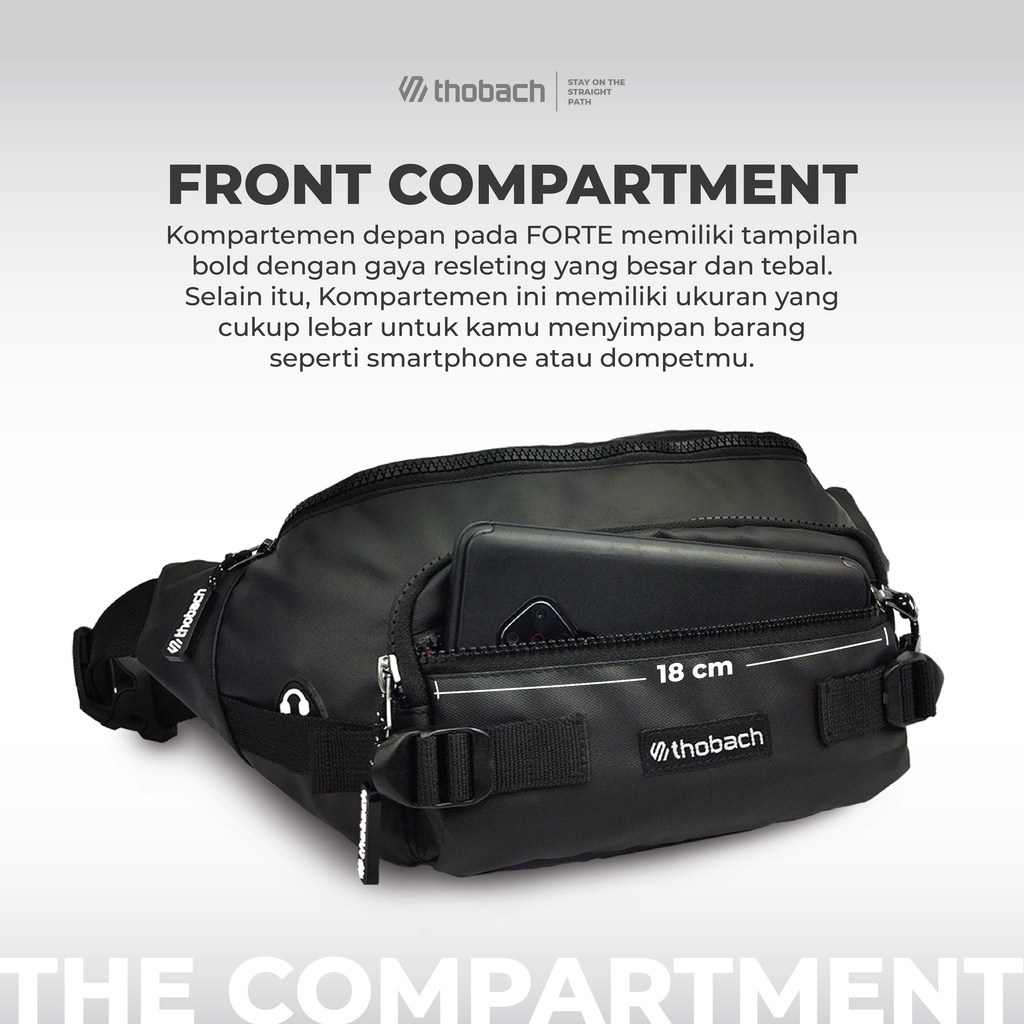 THOBACH - WAIST BAG WATERPROOF FORTE TAS PINGGANG ANTI AIR SLING BAG TAS SELEMPANG SPORTY ORIGINAL