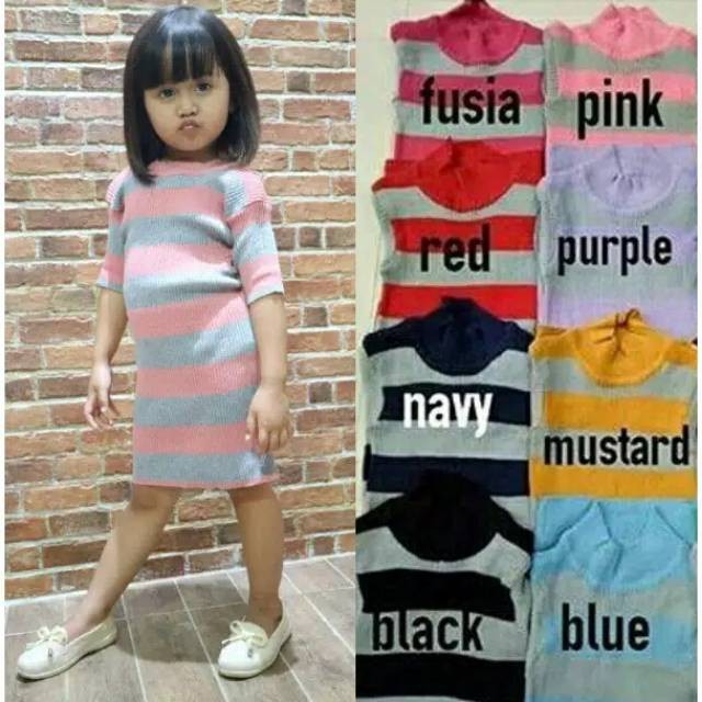 DRESS RAJUT BLASTER ANAK PEREMPUAN 1-3th tangan pendek