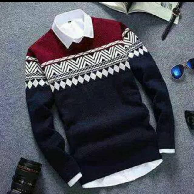 Baju sweater pria bahan rajut, baju rajut pria, baju sweater termurah