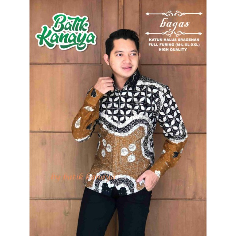 BAGAS baju batik pria Full Furing Bahan Katun PREMIUM