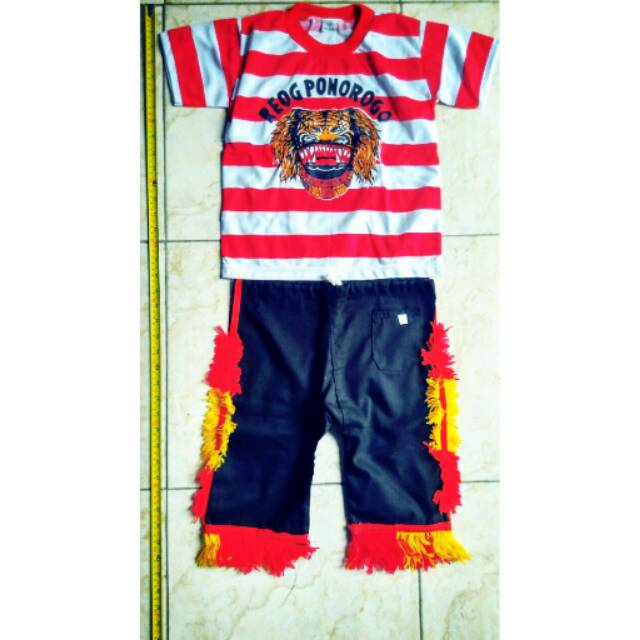 Kaos dan celana baju reog anak stelan reog anak