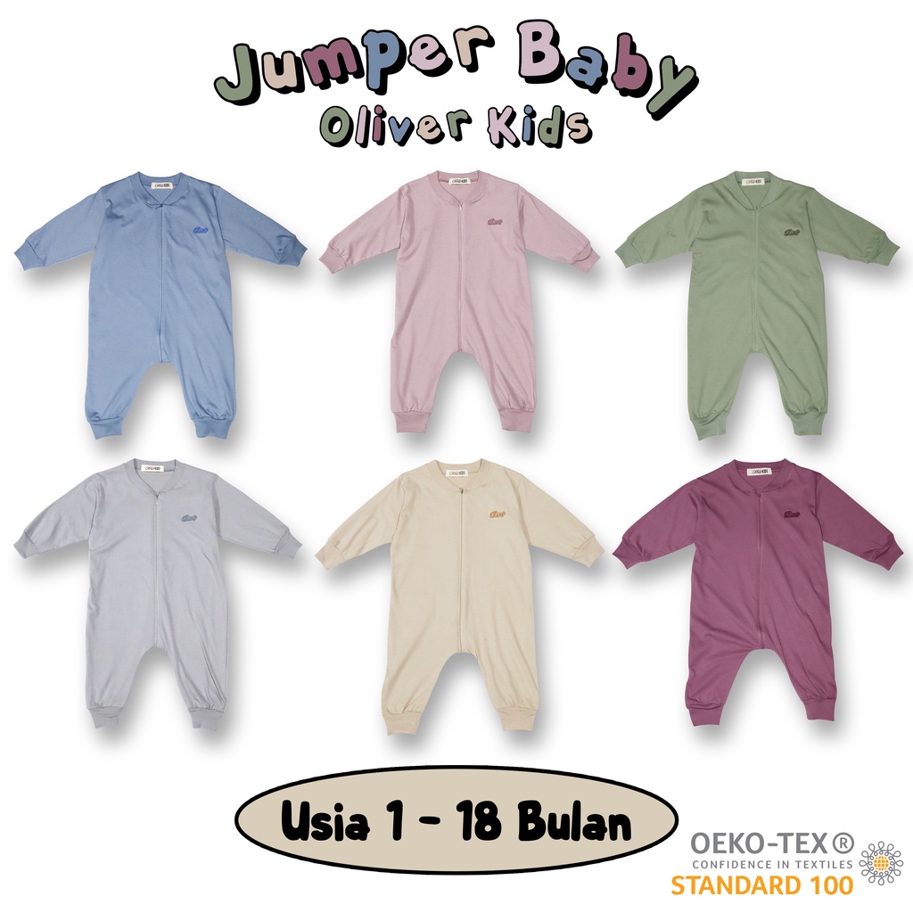 Ramadhan Sale - Oliver Kids Jumper Baby Baju Tidur Piyama Bayi Pakaian Bayi Jumper Bayi Sleepsuit Long Jumper Baby Playsuit Baby Baju Piyama Bayi Baby Bodysuit