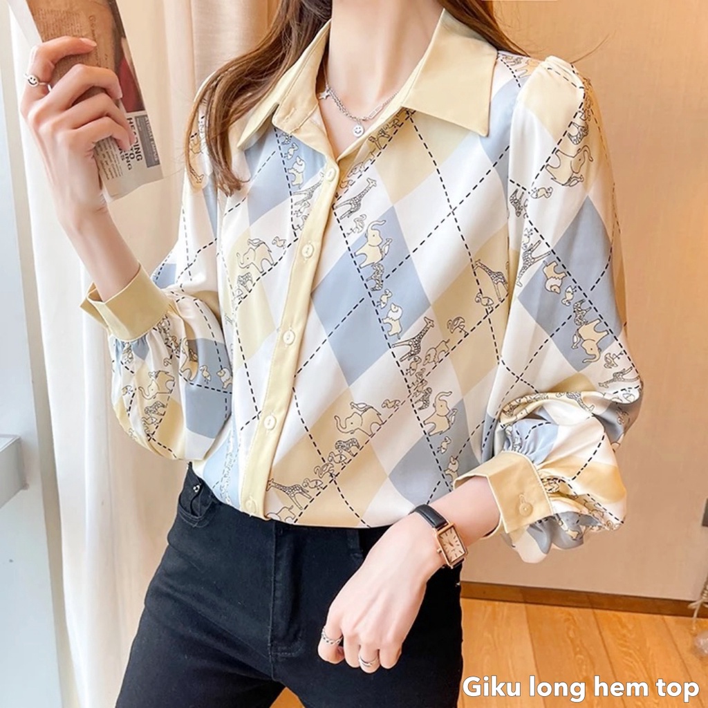 Giku long hem top -Thejanclothes