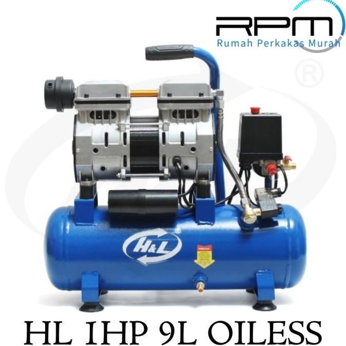 H&L 1HP9L Kompressor Oilless Listrik 1 HP 9L - Kompresor Oil Less
