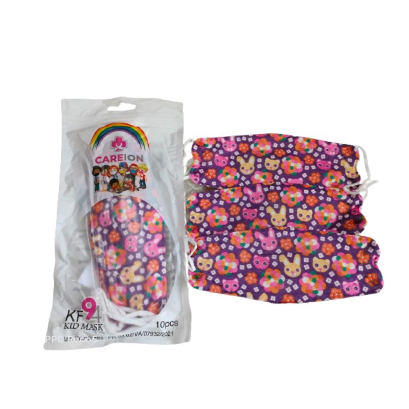 Masker Anak KF94 WARNA &amp; MOTIF CAREION