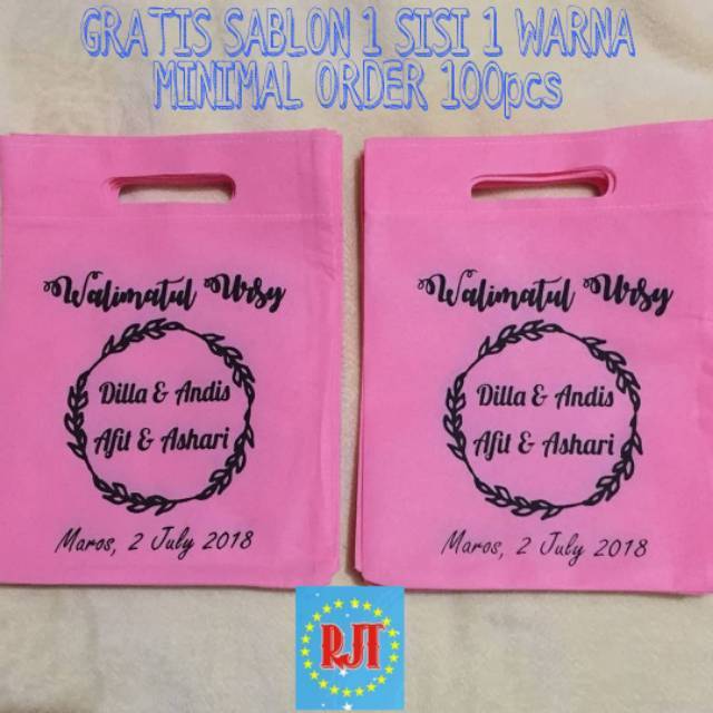 

F (20X25cm) SOUVENIR/SOUVENIR WEDDING/TAS/TAS UNDANGAN/TAS SOUVENIR/TAS KAIN/TAS ULTAH/undangan tas