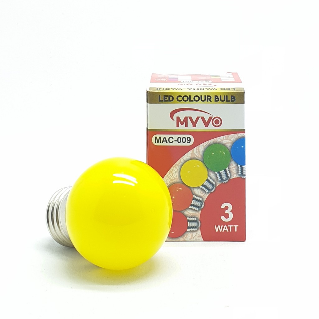 Myvo Yellow Lampu Led Ping Pong 3W E27 Warna Kuning Yellow / Lampu Dekorasi