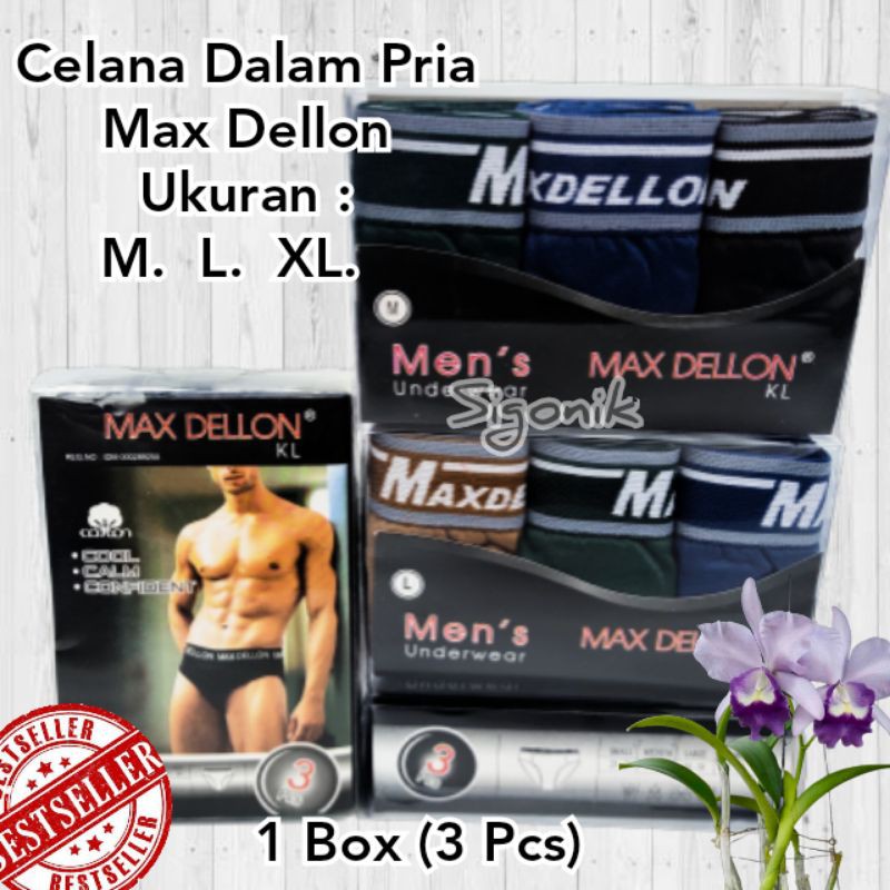 CD Celana Dalam Pria Dewasa Cowok Remaja Max Dellon M L XL Original karet boxer