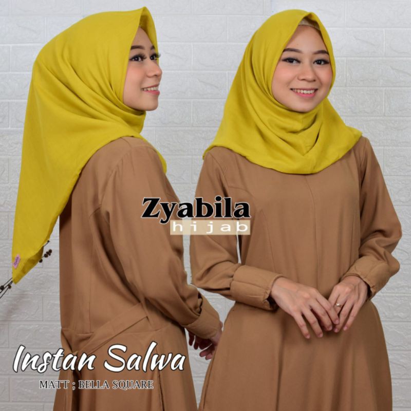 JILBAB Instan salwa PREMIUM 2 lapis bahan Bella POLIKOTON  5 pcs FREE scuba 1pcs