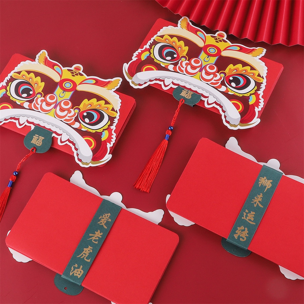 Amplop Angpao Lipat Motif Macan Merah Untuk Tahun Baru Cina / Imlek