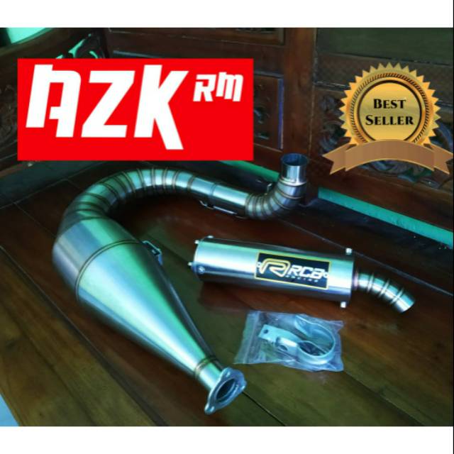 Knalpot racing Vespa PX - PS - EXCEL - EXCLUSIVE model kiri stainless