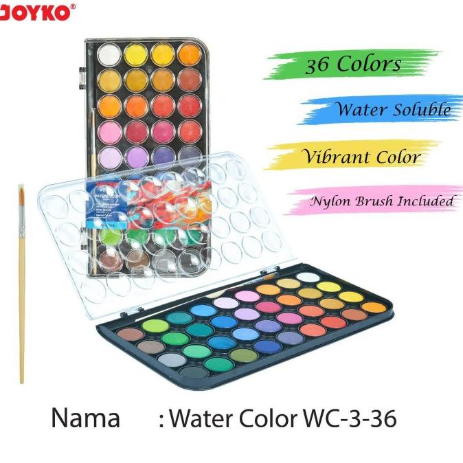 

=====] Joyko Water Color WC-3-36 Warna Cake Watercolour Cat Air Pocket Colors