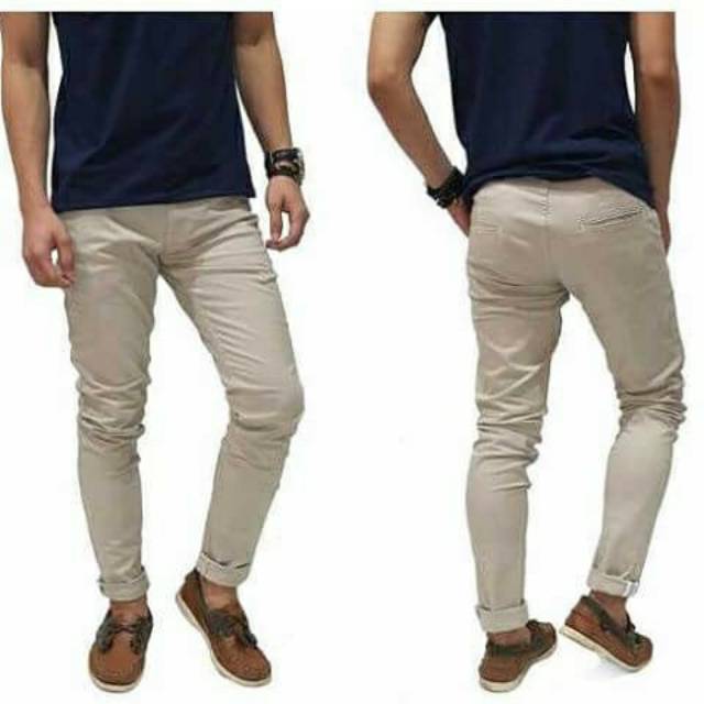 CELANA CHINO Panjang Pria Slimfit KERJAHARIAN Santai Casual Formal 27 - 36