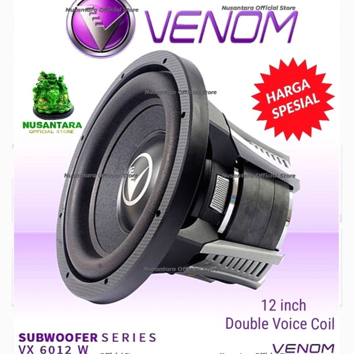 VENOM SUBWOOFER VX6012W 12 inch DOUBLE VOICE COIL VX6012 VX 6012 W