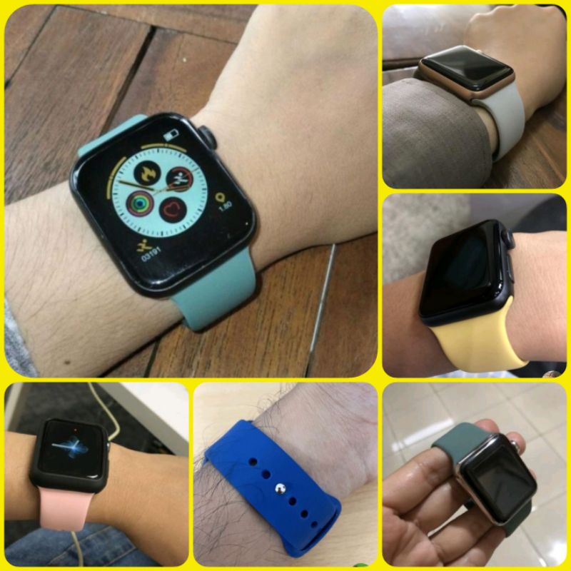 SMALL Watch Strap Apple Watch 42mm 44mm 45mm - Tali Jam Colorful Rubber Silikon Replacement Band