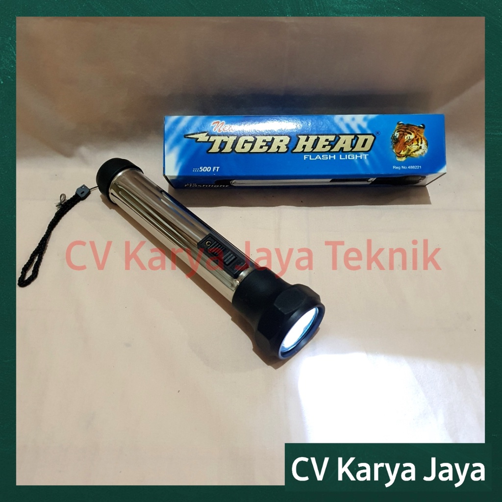 Senter LED Tiger Head 500ft / Flash Light Senter Seng Tangan Jadul Lawas