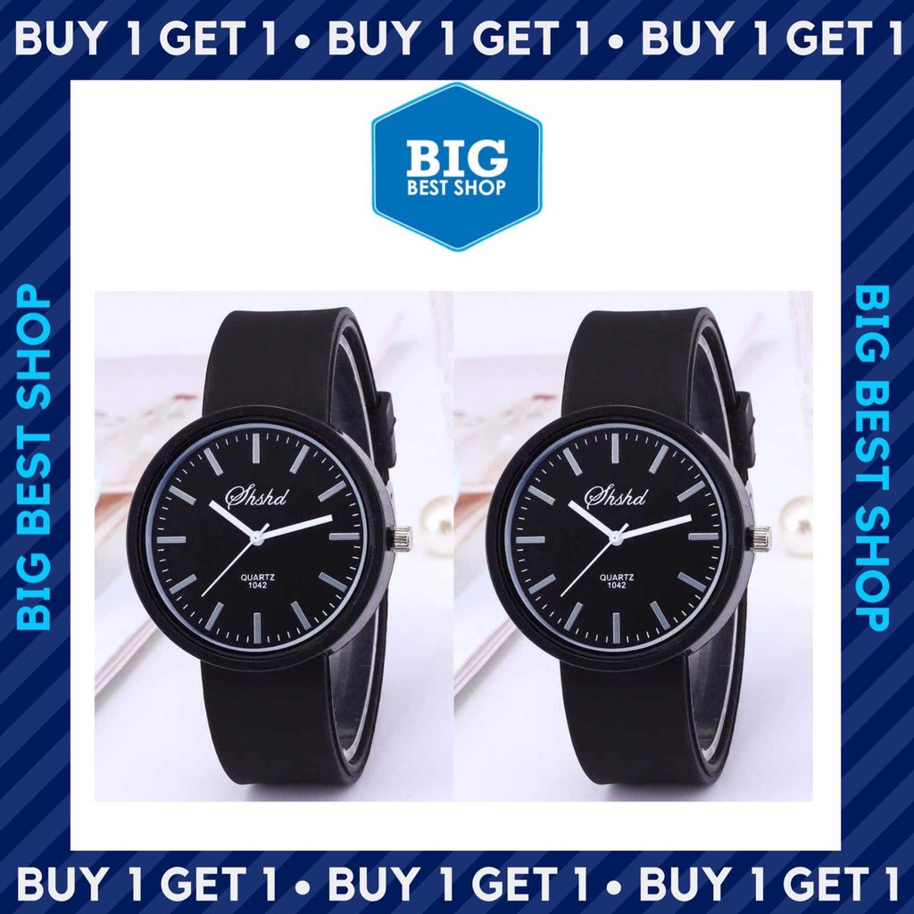 ✅COD [BBS] BUY 1 GET 1 BELI SATU GRATIS 1 Jam Tangan Wanita Analog Harajuku Korean Simple Fashion Casual Jelly Men Women Watch