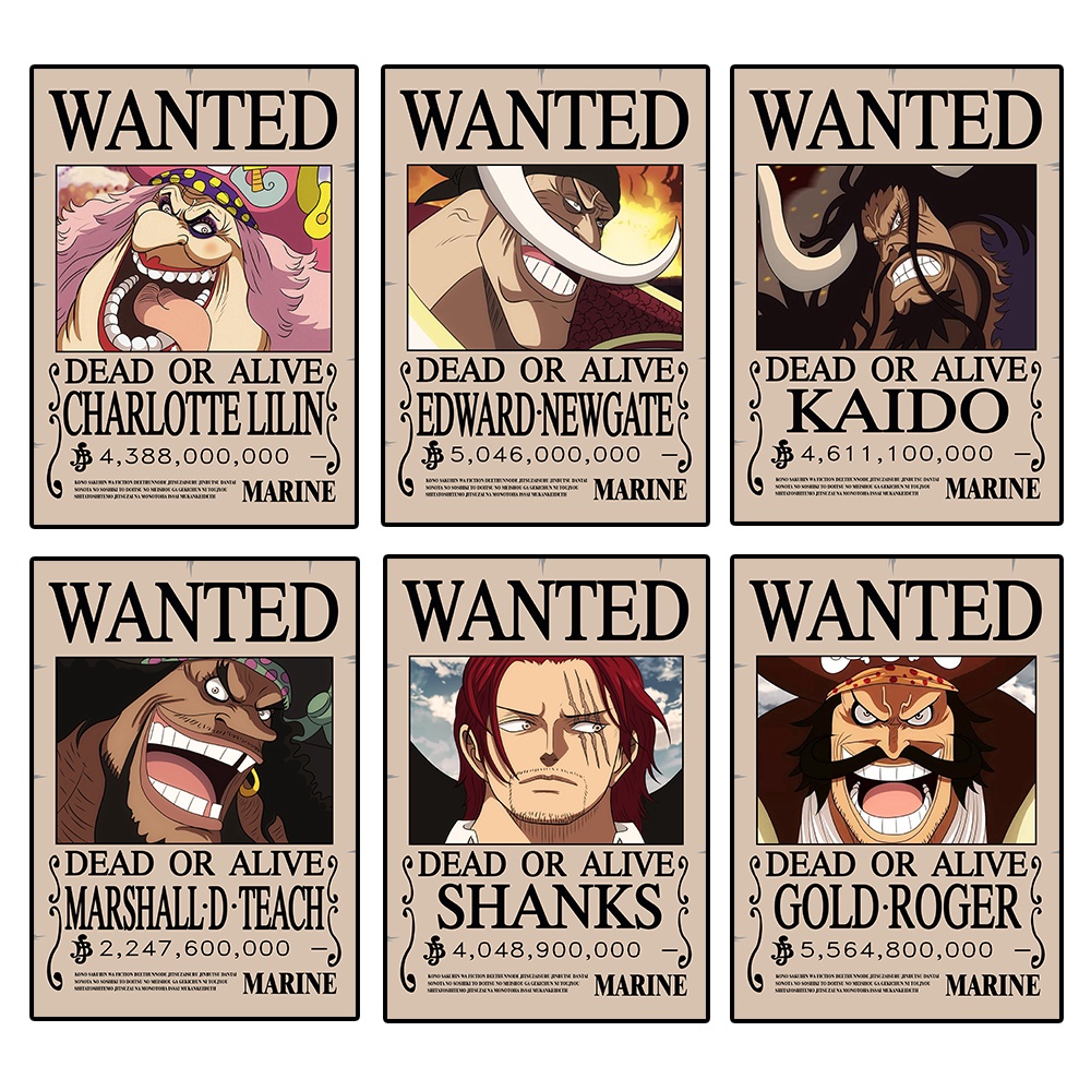 [ Minimal Pesan 10 Lembar ] POSTER BOUNTY ONE PIECE  YONKOU MURAH A4 + A5 / POSTER ANIME