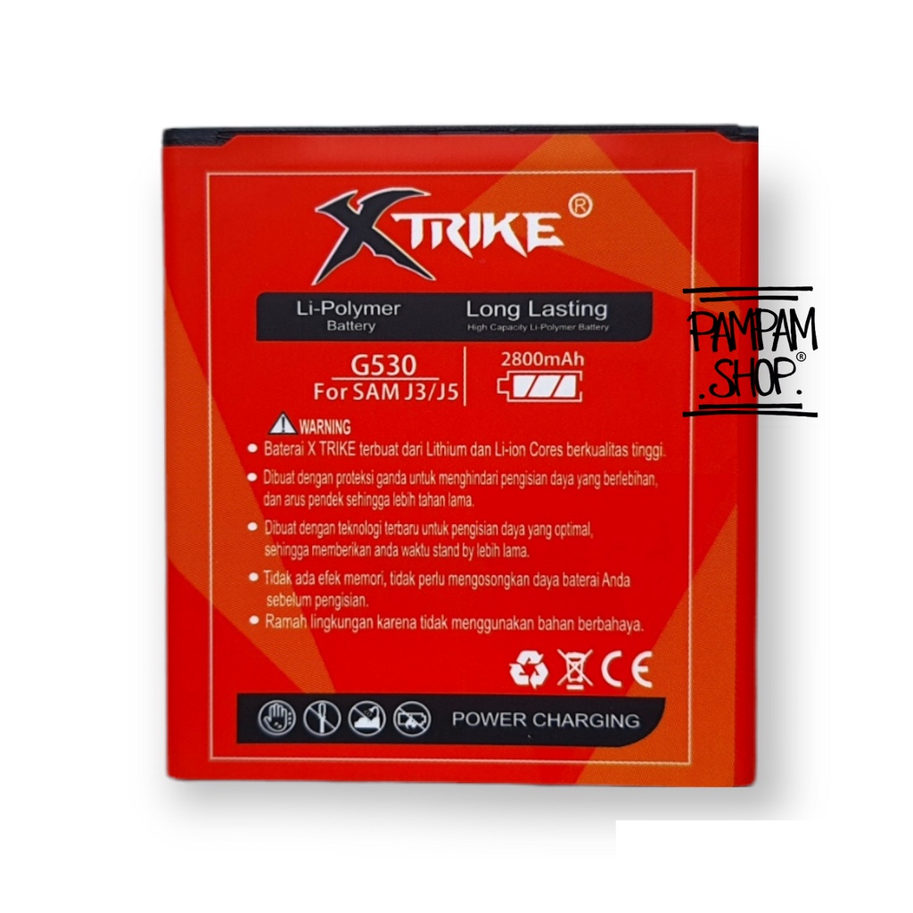 Baterai XTRIKE Double Power Original Samsung Galaxy Grand Prime G530 A2 Core A260 J2 Prime G532 Batre Batrai Ori