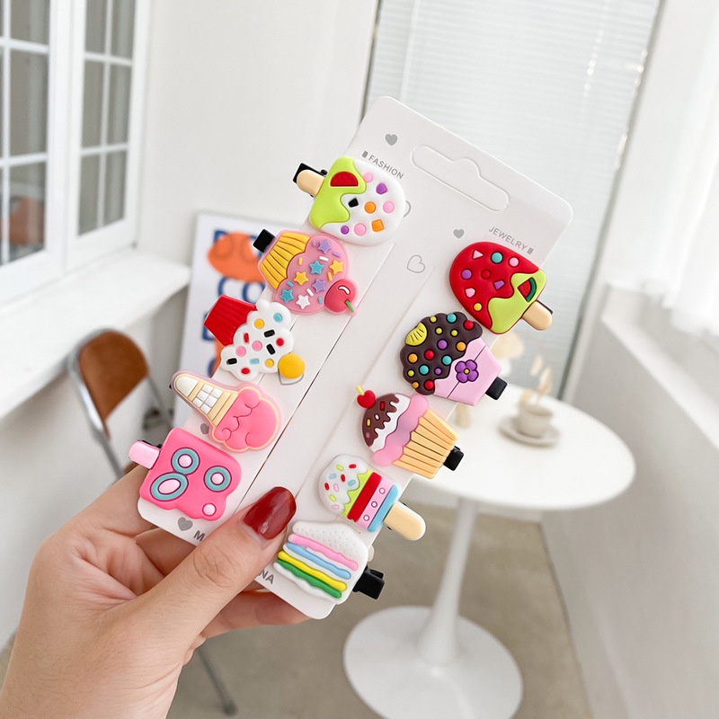 10PCS JEPIT RAMBUT ANAK / JEPITAN RAMBUT ANAK MOTIF KARAKTER KARTUN-JPT - FROZEN ICE