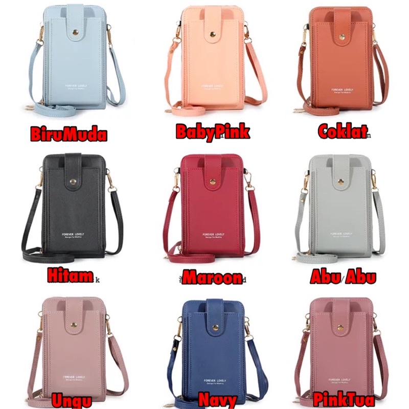 TI 3116 - TAS SELEMPANG HP 2 RESLETING TAS WANITA IMPORT BATAM MURAH SLINGBAG WANITA - H