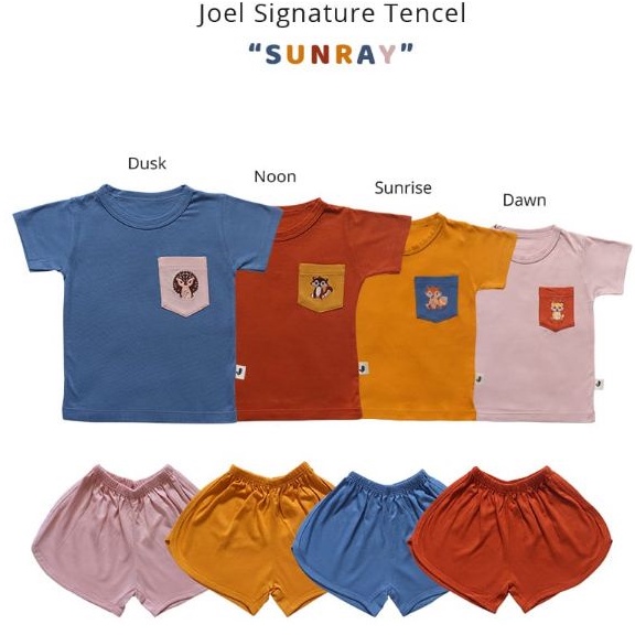 SNI Setelan Baju Anak PREMIUM Joel Signature Tencel SUNRAY Baju Baby - Anak Usia 3 Bulan - 4 Tahun set baju bayi atasan anak celana pendek