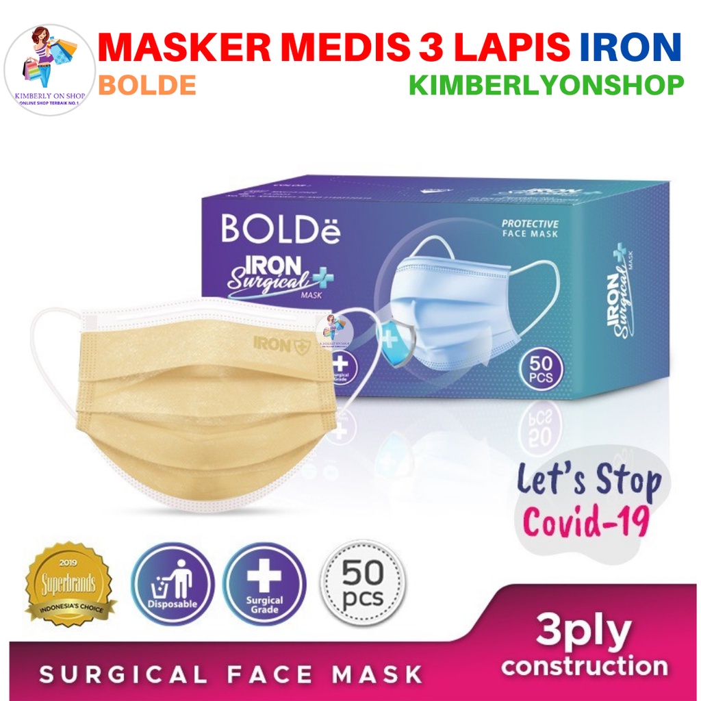 Masker Medis Iron Surgical Mask 3Ply isi 50pcs