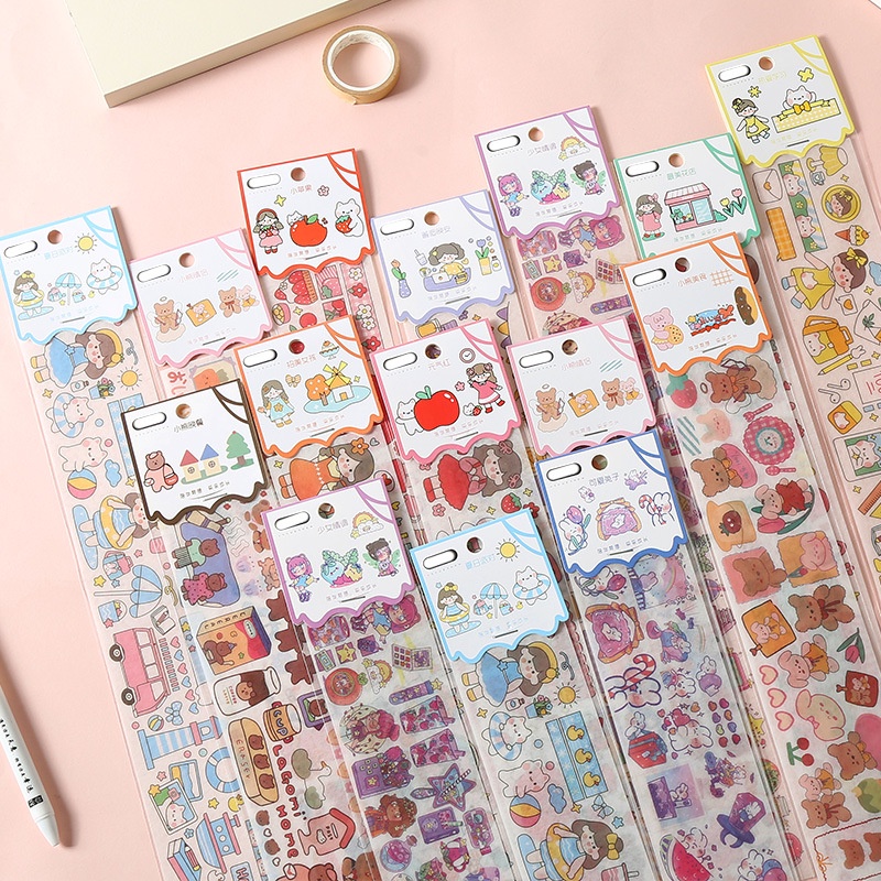 [FEATURED] [1 Sheet Cute Korean ins Style Self-Adhesive Stationery Stickers] [Student Decorative DIY Stickers For Hand Account, Diary, Scrapbooking, Handbook]