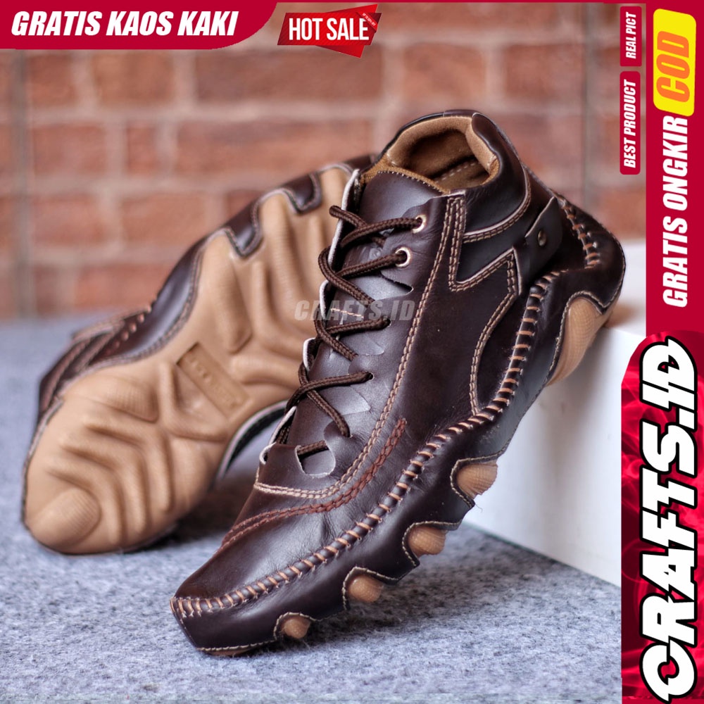 CRAFTS NESTA Sepatu Casual Formal Pantofel Pria Kulit Asli