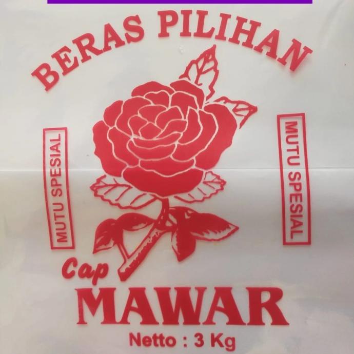 Open DS] PROMO plastik beras sablon 3 kg tebal 0,8 mikron isi 50 lembar UKM