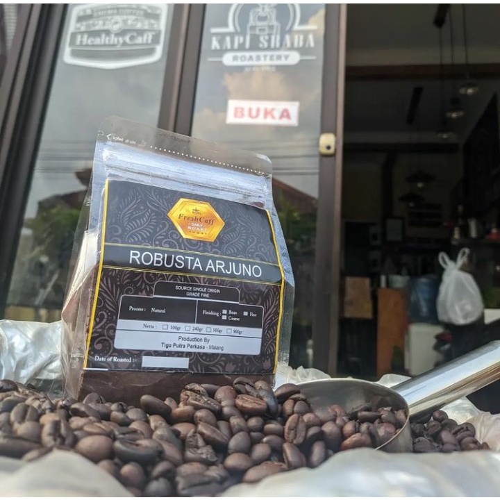 

Jual Biji Kopi Robusta Arjuno Kemasan 100 Gram / Pack Malang