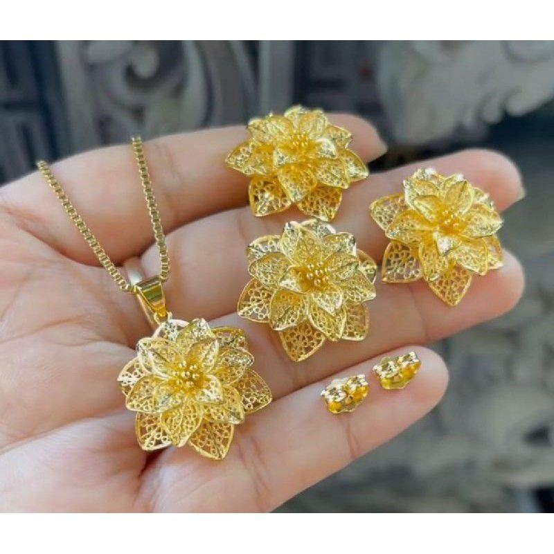 set kalung anting kenari alpaka