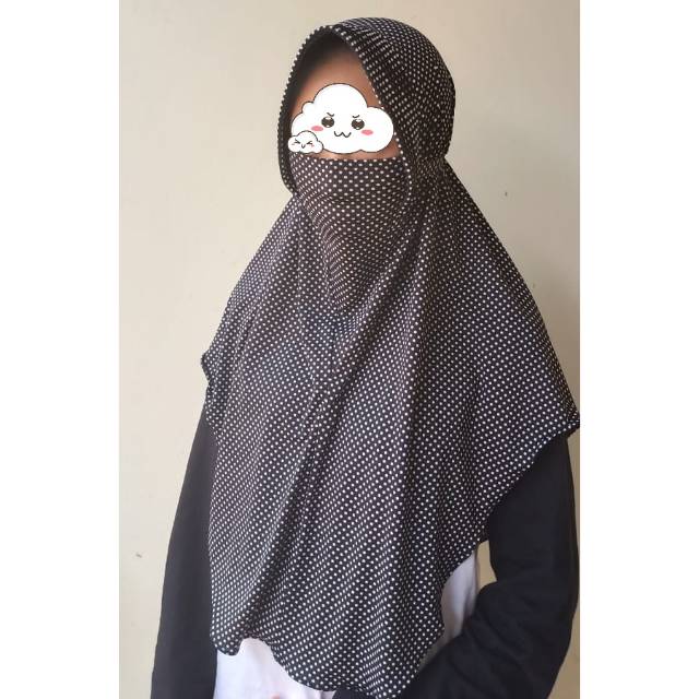 Niqob / Hijab Masker Polka Tali Ped