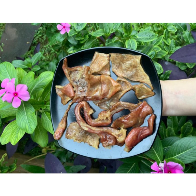 puppypaw chew pig ear dehydrated snack dog / cemilan anjing
