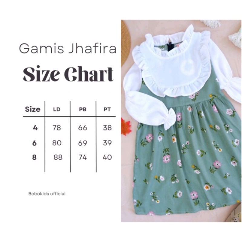 GAMIS ZHAFIRA GAMIS BOBOKIDS GAMIS ANAK GAMIS ZAFIRA