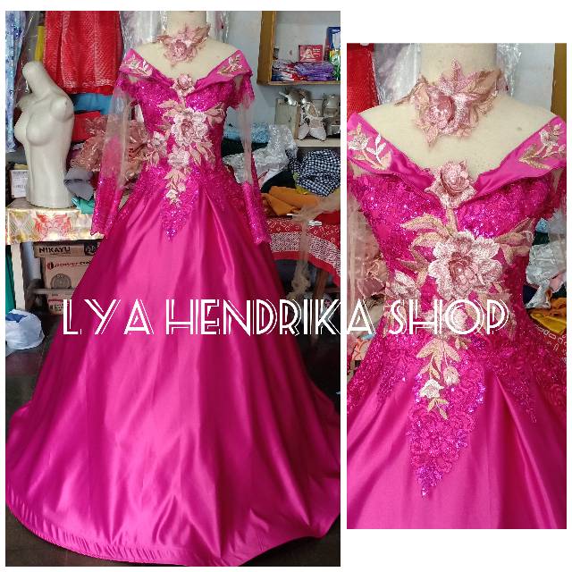 Baju pengantin /pre wedding satin bridal 3D