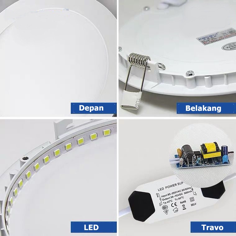 HK-Lampu Downlight LED Lampu Panel LED Inbow Kotak 3W 6W 12W 18W 24W