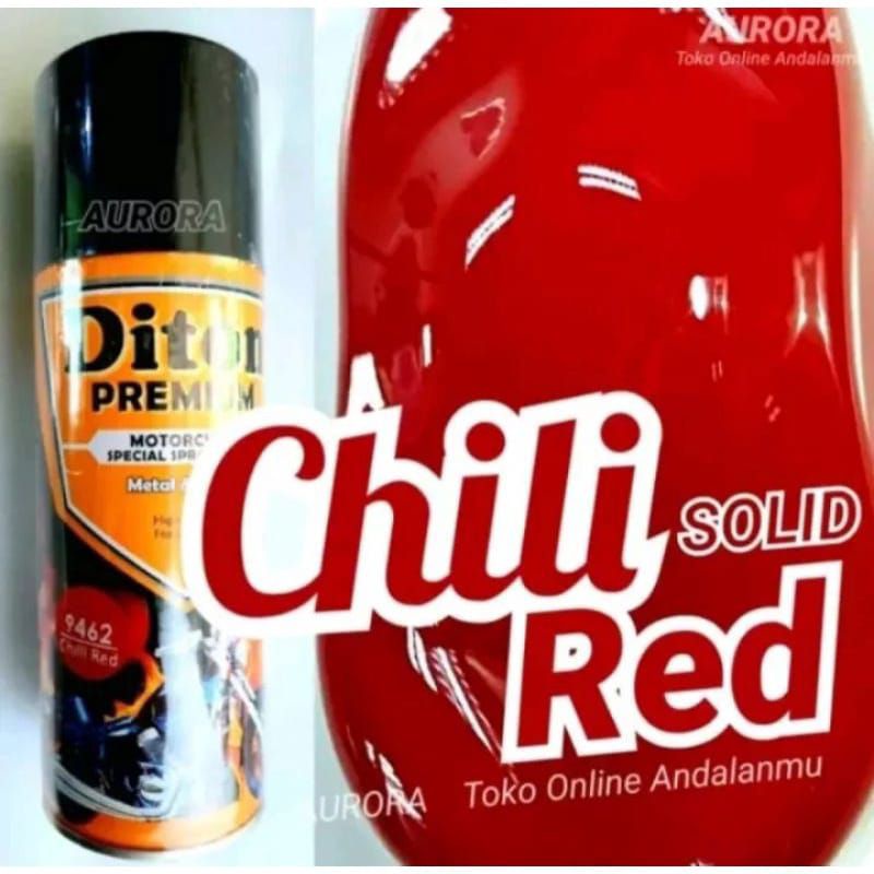 Pilok Pylox Cat Semprot Diton Premium Chili Red 9462 Solid Mengkilap 400 ml Merah Maron Mengkilap