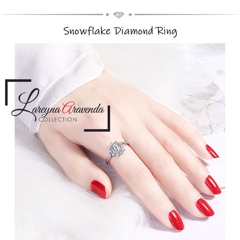 Cincin Wanita Model Snowflake Diamond Crystal Zirconia CC002