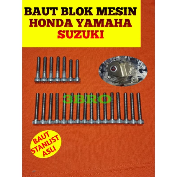 BAUT BLOK SET / BAUT BLOK MESIN  HONDA YAMAHA SUZUKI KAWASAKI KUALITAS OK