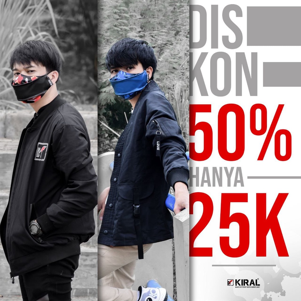 Masker Kain Camomask Pria Cowok Motif Premium 3ply Korean Style Keren