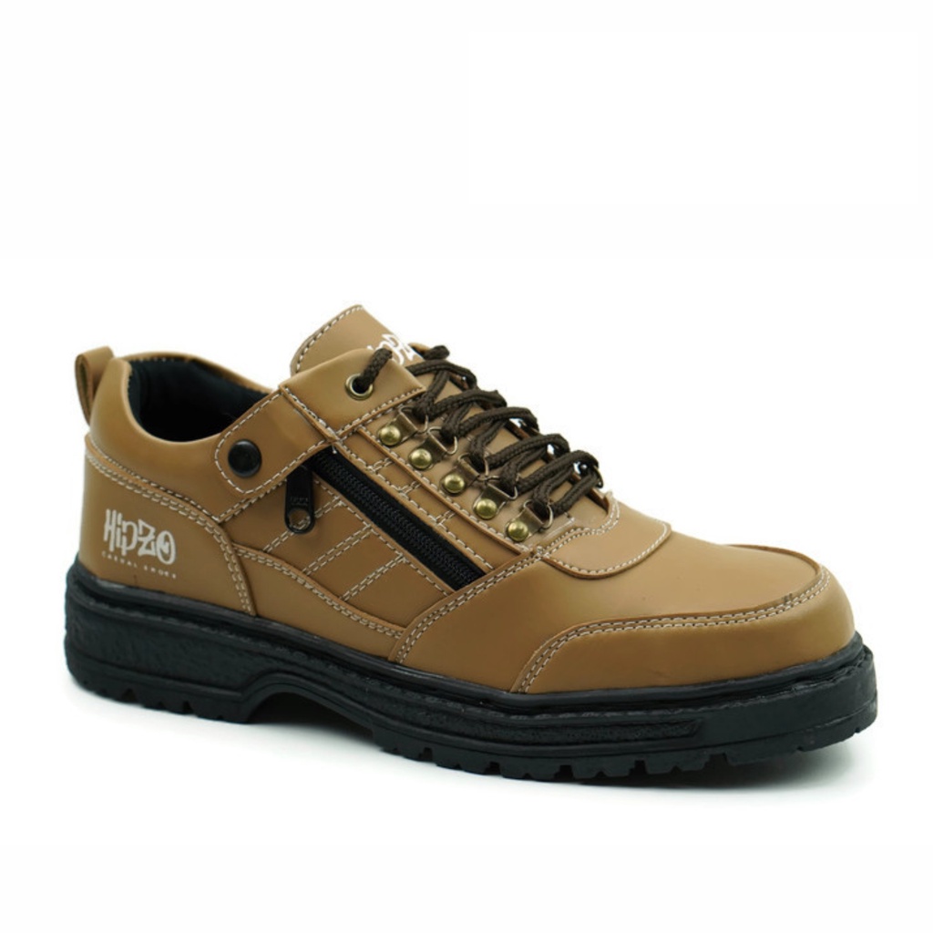 44 Sepatu Spatu Safety Safty Kerja Pria Cowok Laki Laki Dewasa Keren Casual Import Hitam Kulit Sinte