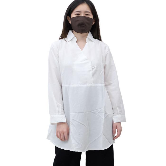 Pakaian atasan Wanita (WHITE) Blus tunik bahan katun supernova