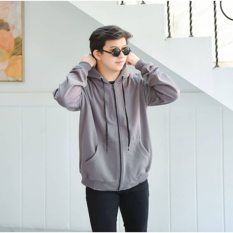 Size XXL ZIPER HOODIE - SWEATER POLOS ZIPPER - SWEATER OVERSIZE UNISEX - SWEATER HOODIE PRIA WANITA