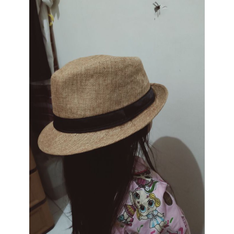 Topi Fedora second ukuran kepala 58 cm