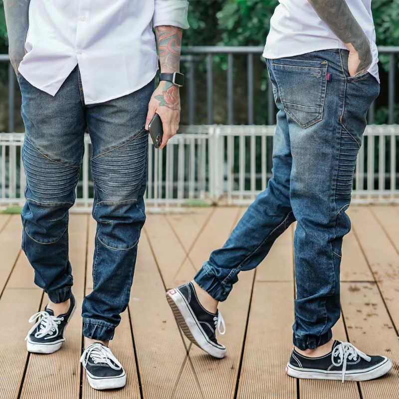 CELANA JOGGER JOGER JEANS PANJANG PRIA BIKERS - CELANA BIKER JOGER DENIM - CLANA JINS BIKER JOGGER S