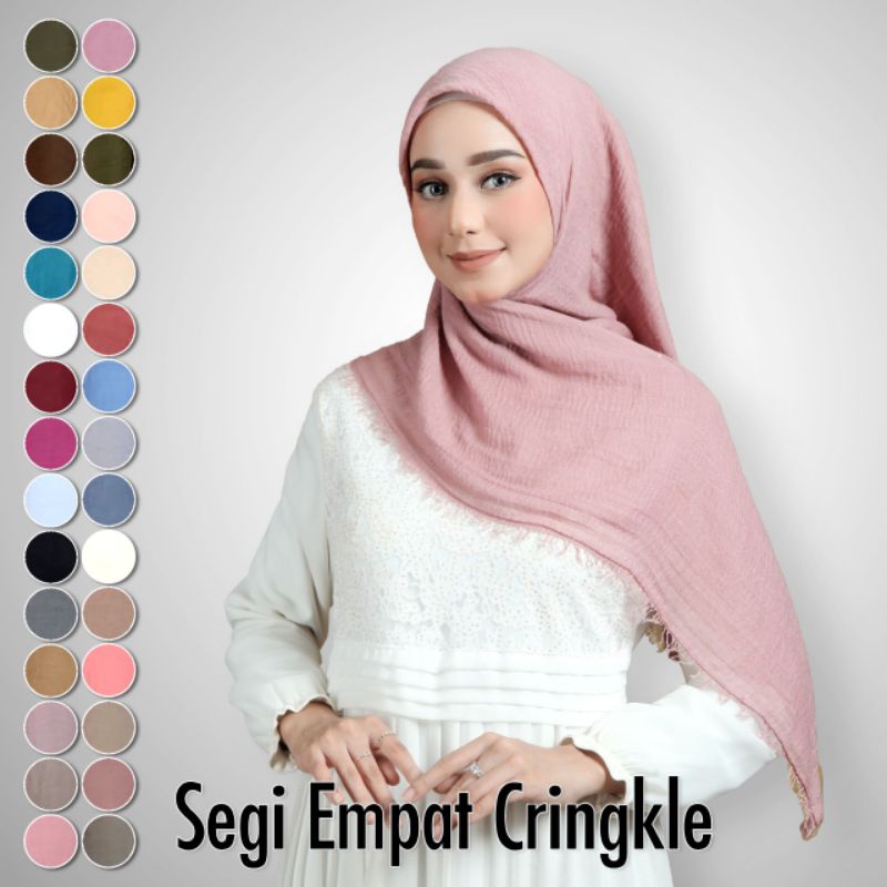 Hijab Segiempat Crincle / Crincle Rawis / Pashmina Crincle